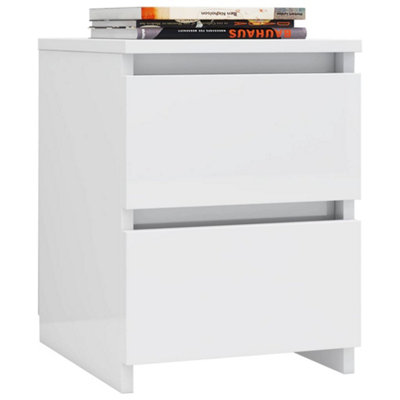 Berkfield Bedside Cabinet High Gloss White 30x30x40 cm Engineered Wood