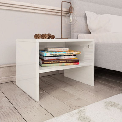 Berkfield Bedside Cabinet High Gloss White 40x30x30 cm Engineered Wood