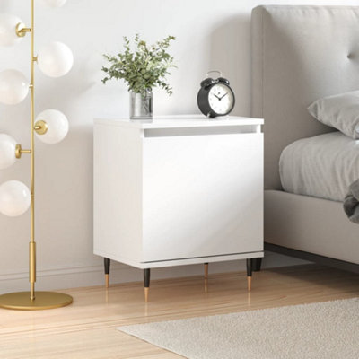 Berkfield Bedside Cabinet High Gloss White 40x30x50 cm Engineered Wood