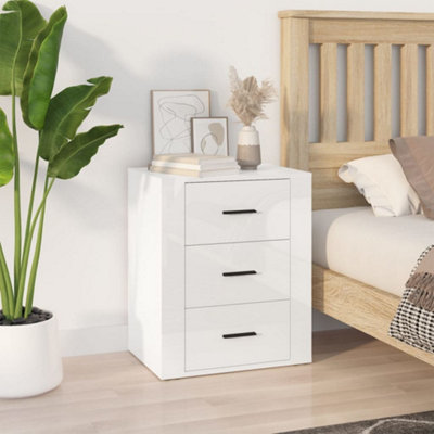 Berkfield Bedside Cabinet High Gloss White 50x36x60 cm Engineered Wood
