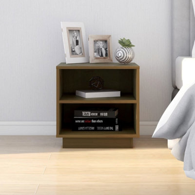 Berkfield Bedside Cabinet Honey Brown 40x34x40 cm Solid Wood Pine