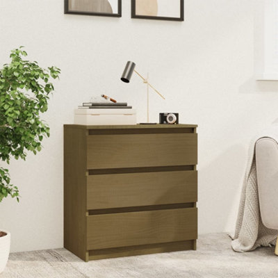 Berkfield Bedside Cabinet Honey Brown 60x36x64 cm Solid Pinewood