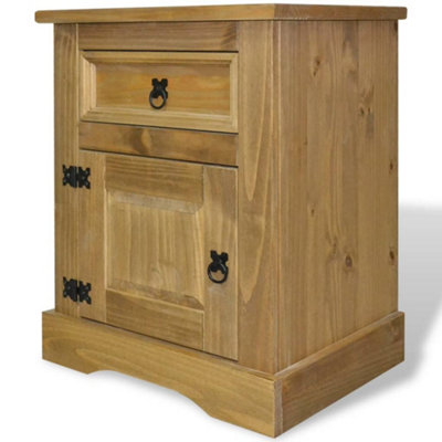 Berkfield Bedside Cabinet Mexican Pine Corona Range 53x39x67 cm