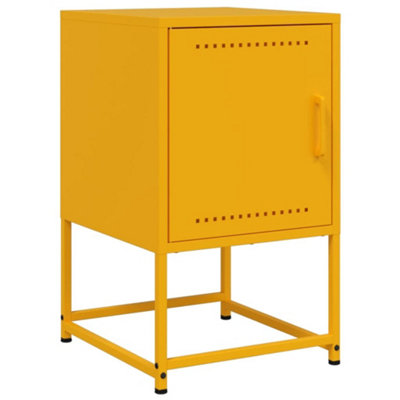 Berkfield Bedside Cabinet Mustard Yellow 36x39x60.5 cm Steel