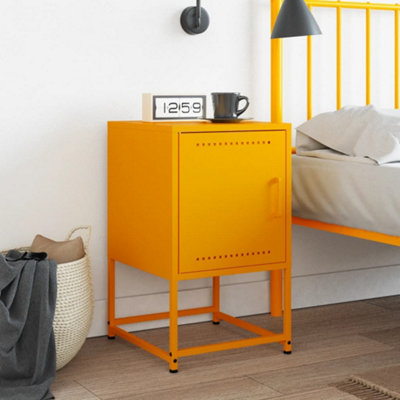 Berkfield Bedside Cabinet Mustard Yellow 36x39x60.5 cm Steel