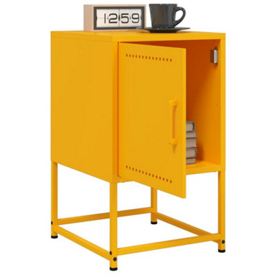 Berkfield Bedside Cabinet Mustard Yellow 36x39x60.5 cm Steel