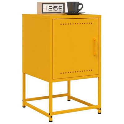 Berkfield Bedside Cabinet Mustard Yellow 36x39x60.5 cm Steel