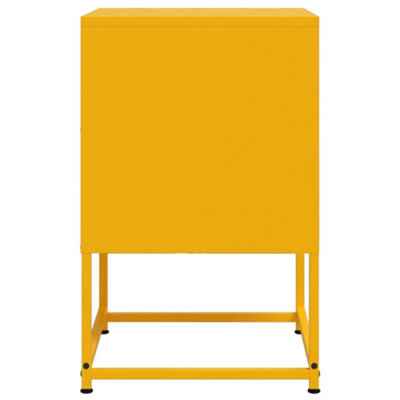 Berkfield Bedside Cabinet Mustard Yellow 36x39x60.5 cm Steel