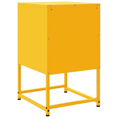 Berkfield Bedside Cabinet Mustard Yellow 36x39x60.5 cm Steel
