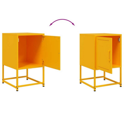 Berkfield Bedside Cabinet Mustard Yellow 36x39x60.5 cm Steel