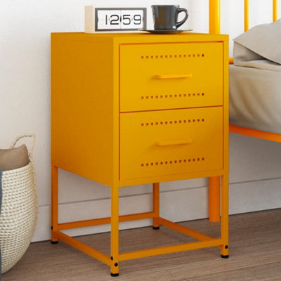 Berkfield Bedside Cabinet Mustard Yellow 36x39x60.5 cm Steel