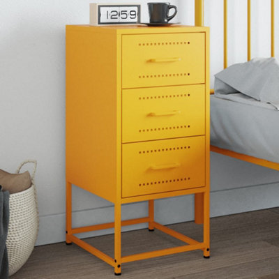 Berkfield Bedside Cabinet Mustard Yellow 36x39x78 cm Steel