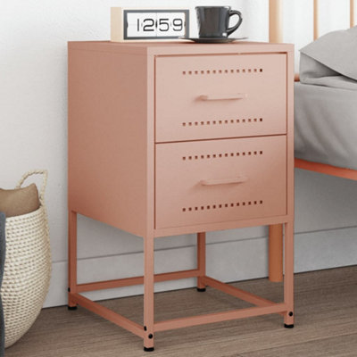 Berkfield Bedside Cabinet Pink 36x39x60.5 cm Steel