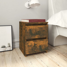 Berkfield Bedside Cabinet Smoked Oak 30x30x40 cm Engineered Wood