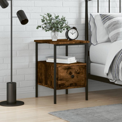 Berkfield Bedside Cabinet Smoked Oak 34x36x50 cm Engineered Wood