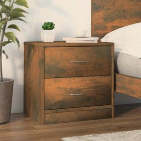 Berkfield Bedside Cabinet Smoked Oak 40x30x40 cm Engineered Wood