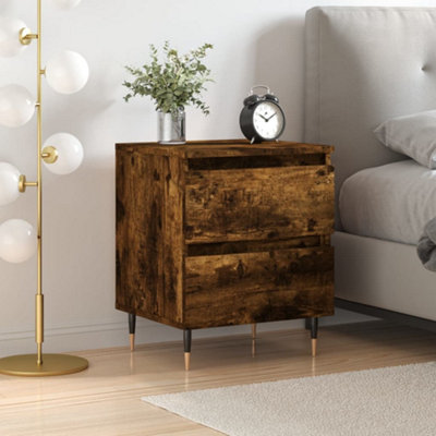 Berkfield Bedside Cabinet Smoked Oak 40x35x50 cm Engineered Wood