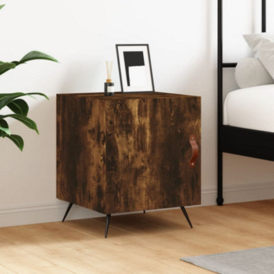 Berkfield Bedside Cabinet Smoked Oak 40x40x50 cm Engineered Wood