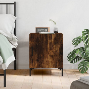 Berkfield Bedside Cabinet Smoked Oak 40x40x50 cm Engineered Wood