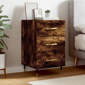 Berkfield Bedside Cabinet Smoked Oak 40x40x66 cm Engineered Wood