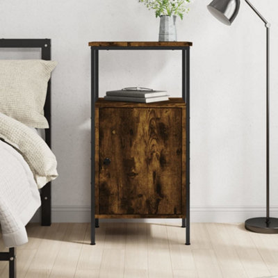Berkfield Bedside Cabinet Smoked Oak 41x31x80 cm Engineered Wood