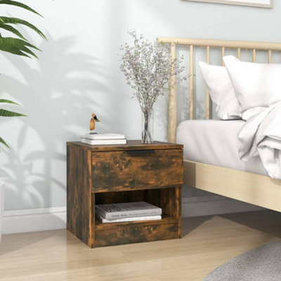 Berkfield Bedside Cabinet Smoked Oak Engineered Wood