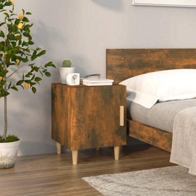 Berkfield Bedside Cabinet Smoked Oak Engineered Wood