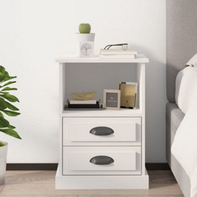 Berkfield Bedside Cabinet White 43x36x60 cm