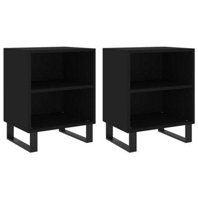 Berkfield Bedside Cabinets 2 pcs Black 40x30x50 cm Engineered Wood