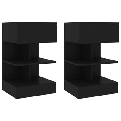Berkfield Bedside Cabinets 2 pcs Black 40x35x65 cm