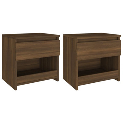 Berkfield Bedside Cabinets 2 pcs Brown Oak 40x30x39 cm Engineered Wood