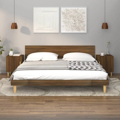 Berkfield Bedside Cabinets 2 pcs Brown Oak Engineered Wood