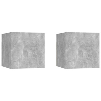 Berkfield Bedside Cabinets 2 pcs Concrete Grey 30.5x30x30 cm Engineered Wood