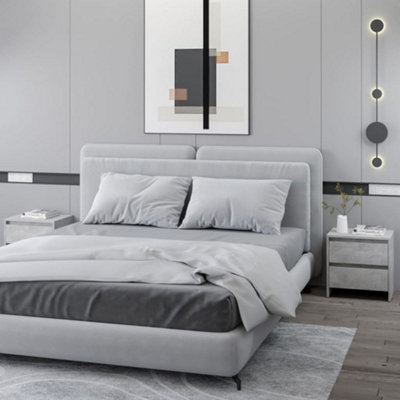 Berkfield Bedside Cabinets 2 pcs Concrete Grey 45x34.5x44.5 cm Engineered Wood