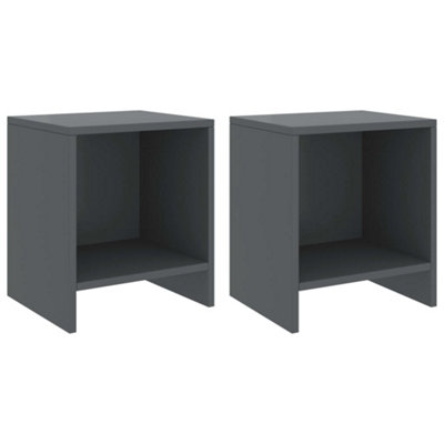 Berkfield Bedside Cabinets 2 pcs Dark Grey 35x30x40 cm Solid Pinewood