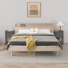 Berkfield Bedside Cabinets 2 pcs Grey 40x35x61.5 cm Solid Wood Pine