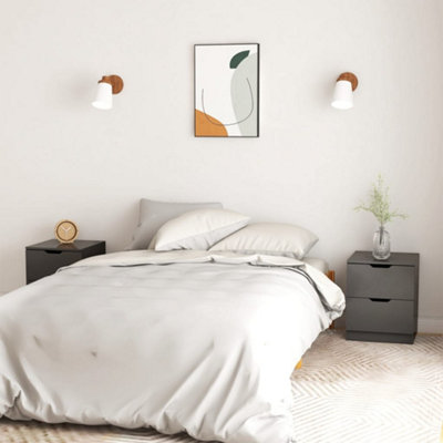 Berkfield Bedside Cabinets 2 pcs Grey 40x40x50 cm Engineered Wood