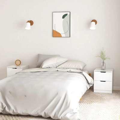 Berkfield Bedside Cabinets 2 pcs High Gloss White 40x40x50 cm Engineered Wood