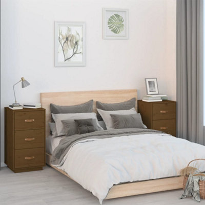 Berkfield Bedside Cabinets 2 pcs Honey Brown 40x40x75 cm Solid Wood Pine