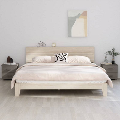 Berkfield Bedside Cabinets 2 pcs Light Grey 40x35x44.5 cm Solid Pinewood