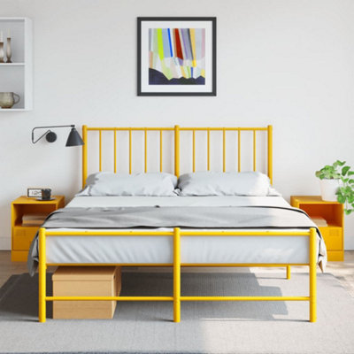 Berkfield Bedside Cabinets 2 pcs Mustard Yellow 34.5x39x44 cm Steel