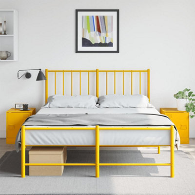 Berkfield Bedside Cabinets 2 pcs Mustard Yellow 34.5x39x44 cm Steel