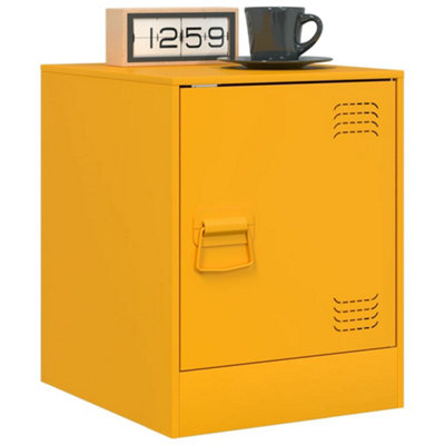 Berkfield Bedside Cabinets 2 pcs Mustard Yellow 34.5x39x44 cm Steel