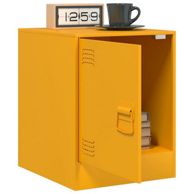 Berkfield Bedside Cabinets 2 pcs Mustard Yellow 34.5x39x44 cm Steel