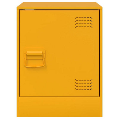 Berkfield Bedside Cabinets 2 pcs Mustard Yellow 34.5x39x44 cm Steel