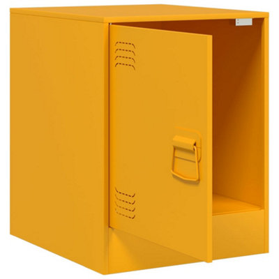 Berkfield Bedside Cabinets 2 pcs Mustard Yellow 34.5x39x44 cm Steel