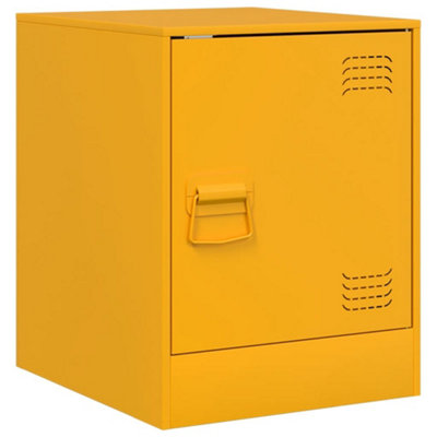 Berkfield Bedside Cabinets 2 pcs Mustard Yellow 34.5x39x44 cm Steel