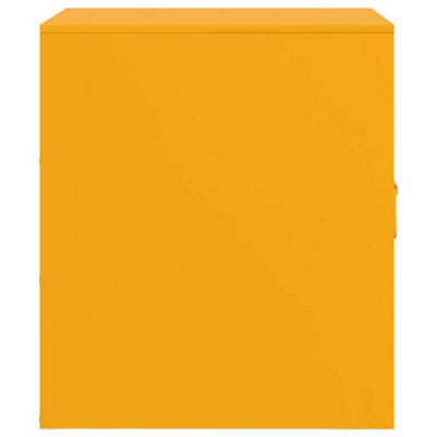 Berkfield Bedside Cabinets 2 pcs Mustard Yellow 34.5x39x44 cm Steel