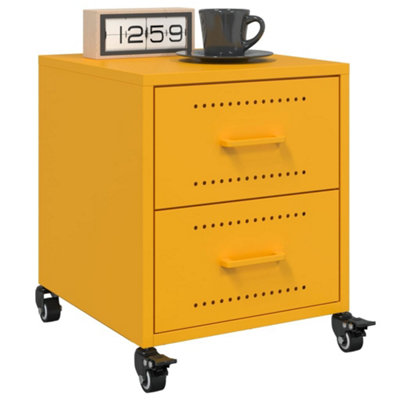 Berkfield Bedside Cabinets 2 pcs Mustard Yellow 36x39x43.5 cm Steel