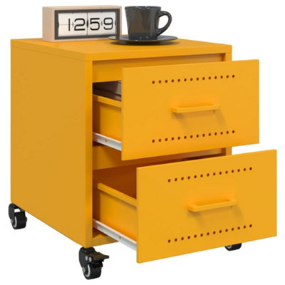 Berkfield Bedside Cabinets 2 pcs Mustard Yellow 36x39x43.5 cm Steel